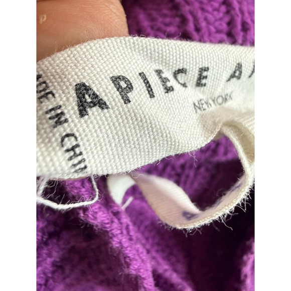 APIECE APART Purple Mock Neck Balloon Sleeve Knit Sweater Cashmere Blend XS $395 - Picture 6 of 10